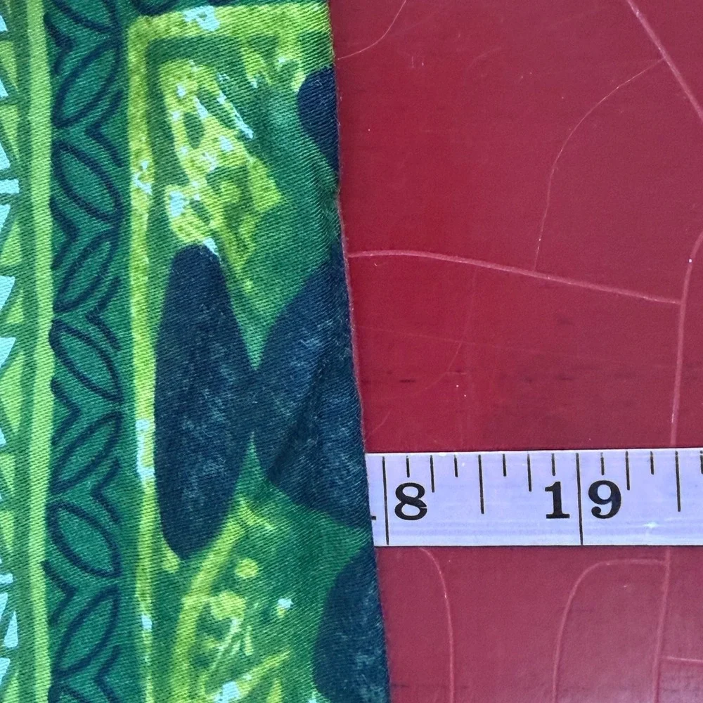 Vintage 60s 70s Hawaiian Honeymoon Set Green Tropical Aloha Barkcloth Matching